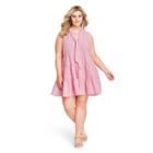 Women's Plus Size Seer Sucker Tiered Dress - Lisa Marie Fernandez For Target Red/white