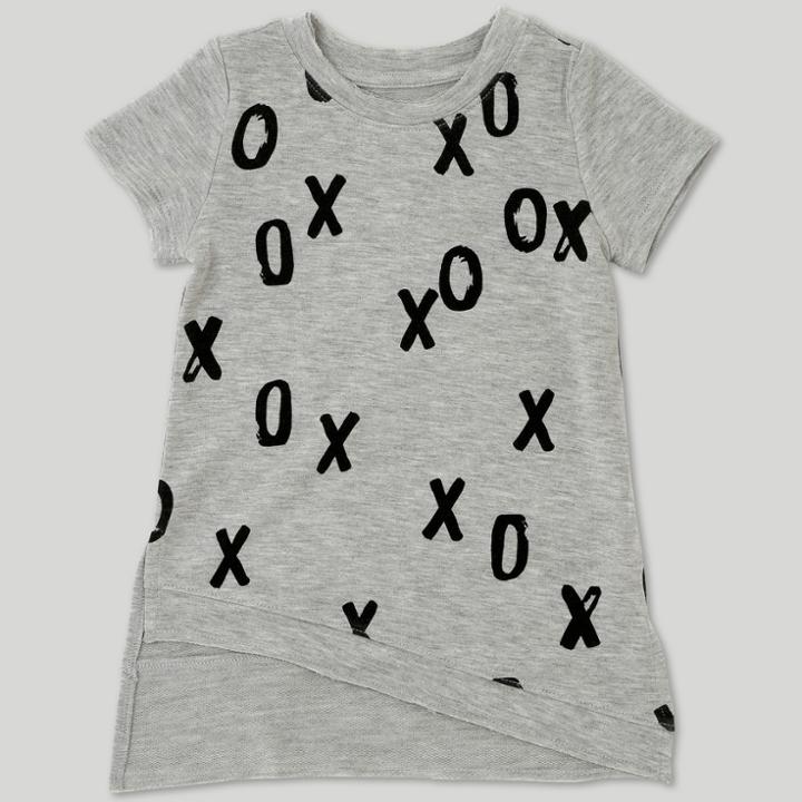 Afton Street Toddler Girls' Short Sleeve High Low T-shirt - Gray