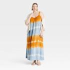 Women's Plus Size Sleeveless A-line Dress - Knox Rose Yellow Tie-dye