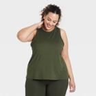 Women's Plus Size Essential Racerback Tank Top - All In Motion Olive Green