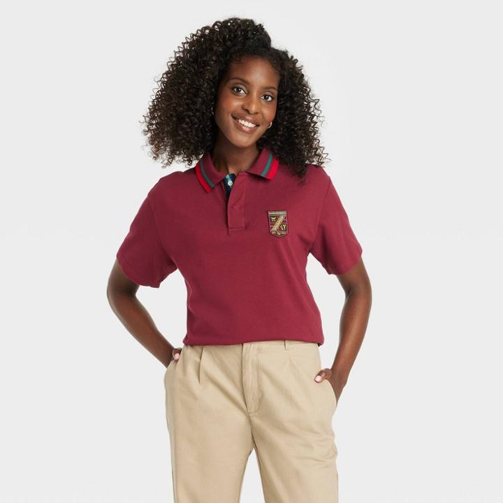 Houston White Adult Short Sleeve Polo Shirt - Dark Red Xxs/xs