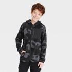 Boys' Microfleece Full Zip Hooded Sweatshirt - All In Motion Onyx Black