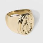 Casted Metal Religious Signet Ring - Wild Fable Gold, Bright Gold