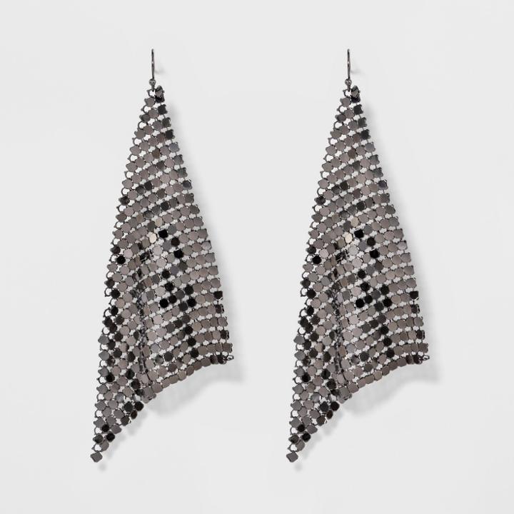 Target Women's Fashion Drop Mesh Earring - Black