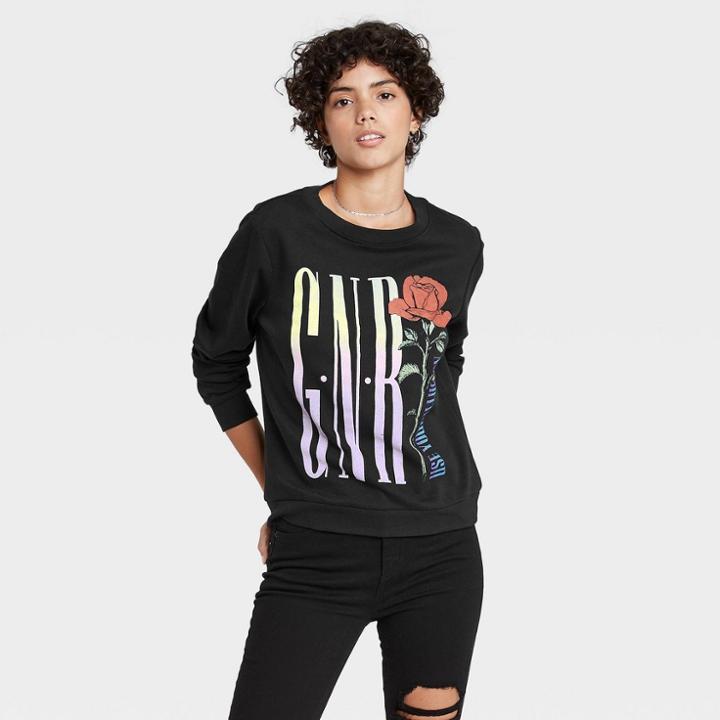 Women's Guns N' Roses Graphic Sweatshirt - Black