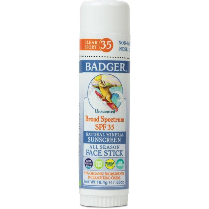 Badger Sport Mineral Sunscreen Face Stick - Spf