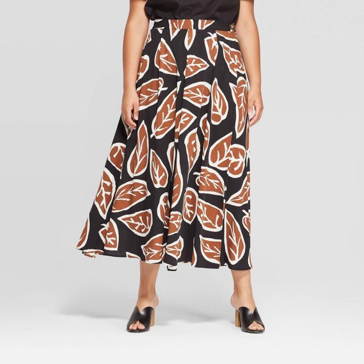 Women's Plus Size High Slit Mid-rise Maxi Skirt - Who What Wear Black