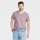 Men's Standard Fit Short Sleeve V-neck T-shirt - Goodfellow & Co Purple