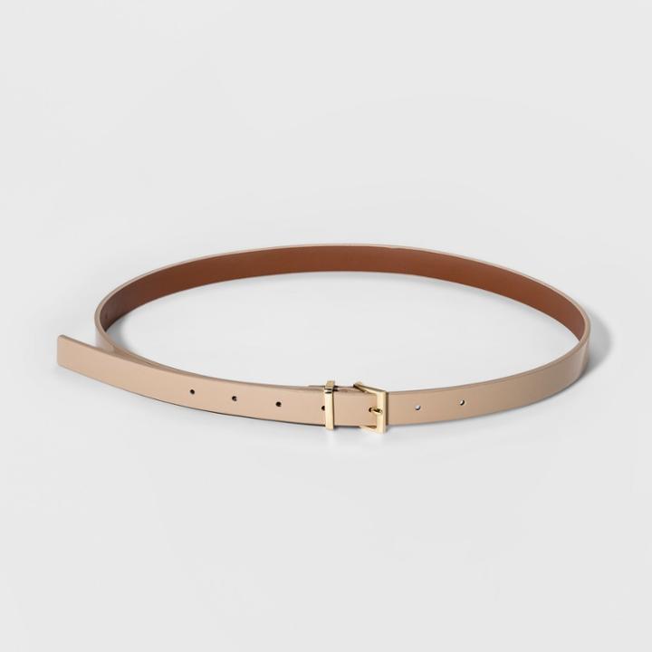 Women's Patent Belts - A New Day Tan