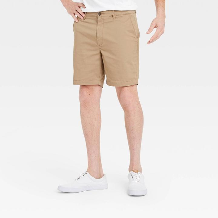 Men's 7 Flat Front Shorts - Goodfellow & Co Tan
