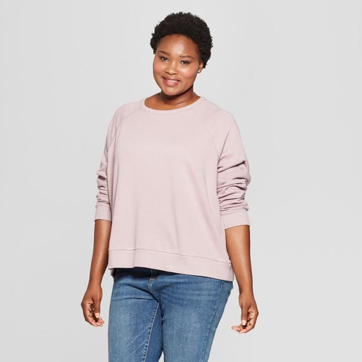 Women's Plus Size Crew Sweatshirt - Universal Thread Purple X