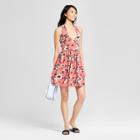 Women's Floral Halter Top Dress - Xhilaration Burnt Orange