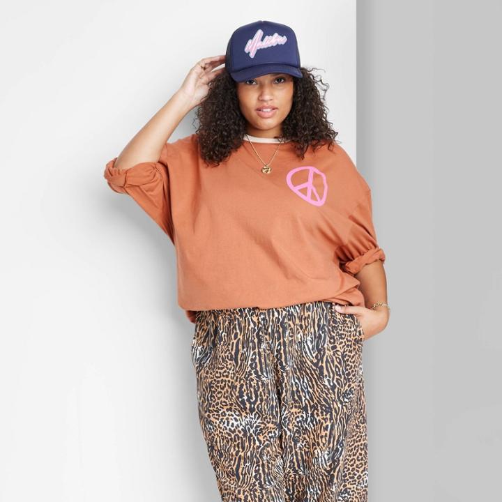 Women's Plus Size Ascot + Hart Long Sleeve Graphic T-shirt - Brown