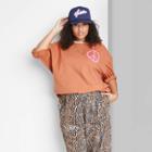 Women's Plus Size Ascot + Hart Long Sleeve Graphic T-shirt - Brown