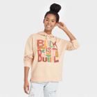 Well Worn Black History Month Women's 'black Is Beautiful' Hooded Sweatshirt - Beige