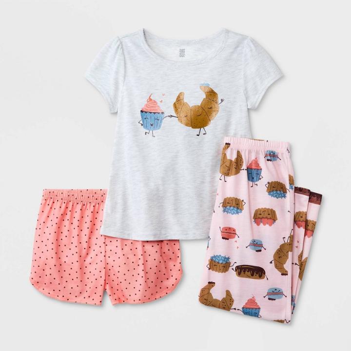 Carter's Just One You Girls' 3pc Food/dot Pajama Set