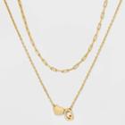 14k Gold Dipped 'q' Initial With Heart Chain Necklace - A New Day Gold