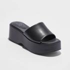 Women's Wynona Wide Width Platform Sandals - A New Day Black