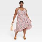 Women's Plus Size Sleeveless Tie-front Wrap Dress - Ava & Viv Cream X, Ivory