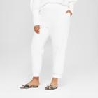 Women's Plus Size Pull On Track Ankle Pants - Who What Wear White