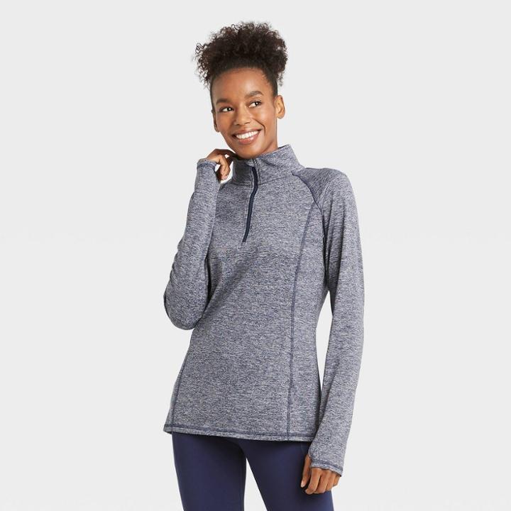 Women's Train 1/2 Zip Pullover - All In Motion Navy Xs, Women's, Blue