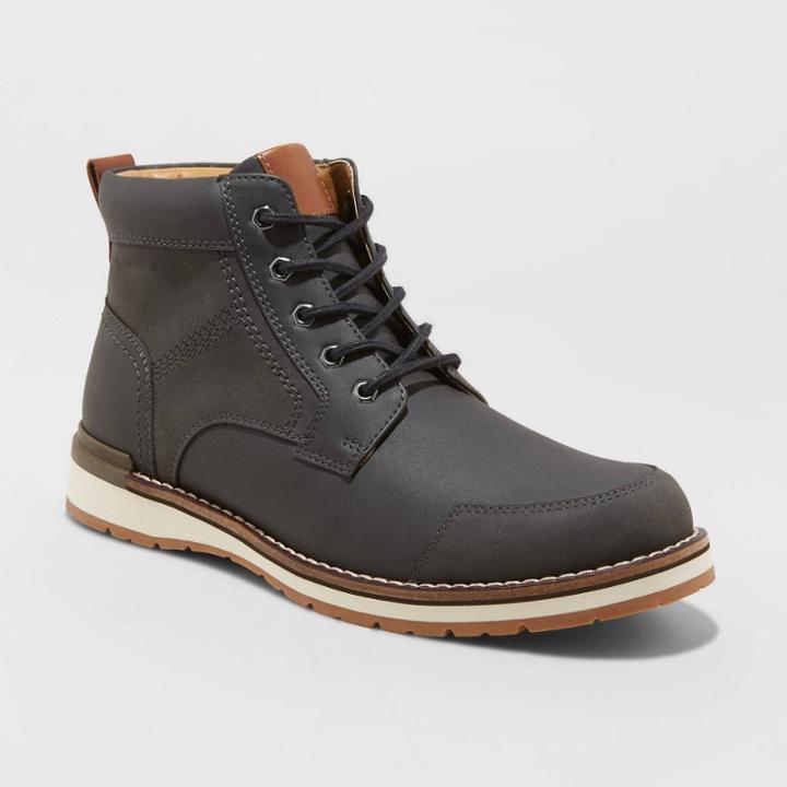 Men's Gaven Lace-up Combat Boots - Goodfellow & Co Charcoal Gray