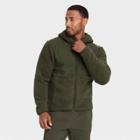 Men's Sherpa Fleece Full Zip Sweatshirt - All In Motion Olive Green