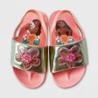 Girls' Disney Moana Slide Sandals - Orange 5-6 - Disney