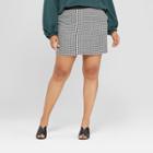 Women's Plus Size Houndstooth Mini Skirt - Who What Wear Black/white