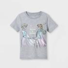 Toddler Girls' Frozen Elsa & Anna Short Sleeve Graphic T-shirt - Gray 2t - Disney