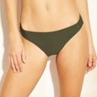 Women's Ribbed Cheeky Hipster Bikini Bottom - Xhilaration Olive