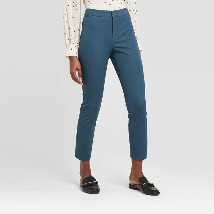 Women's High-rise Skinny Ankle Pants - A New Day Blue