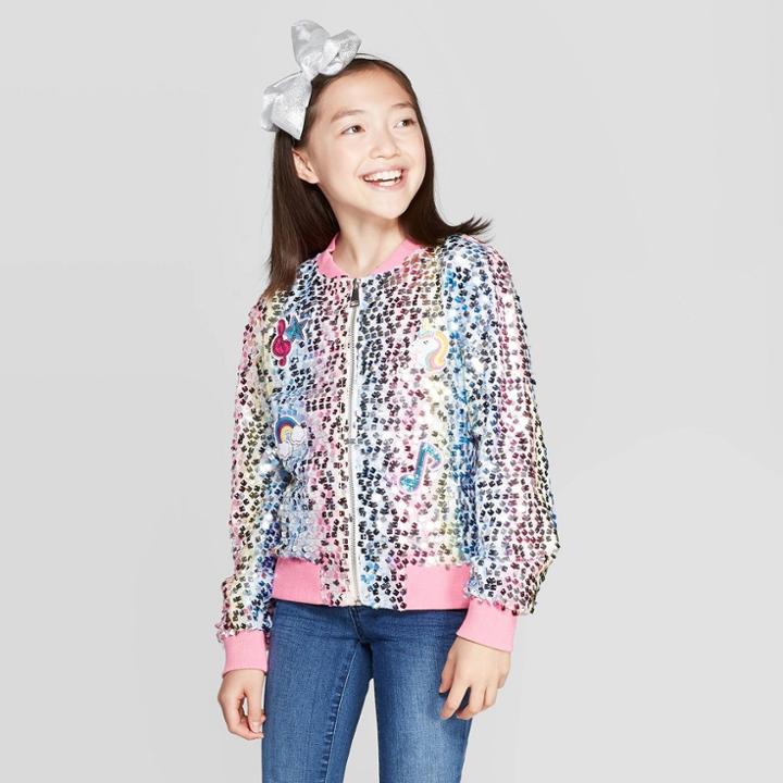 Girls' Jojo's Closet D.r.e.a.m. Tour Rainbow Bomber Jacket - S,