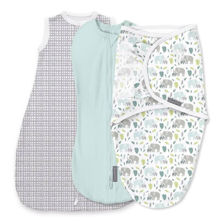 Swaddleme Original Swaddle Wrap - Baby Elephant, Black