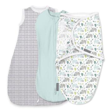 Swaddleme Original Swaddle Wrap - Baby Elephant, Black