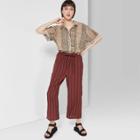 Women's Short Sleeve Button-down Printed Camp Shirt - Wild Fable Ivory