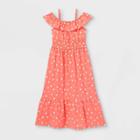 Girls' Printed Knit Maxi Flutter Sleeve Dress - Cat & Jack Coral