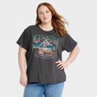 Doe. Women's Plus Size Wyoming Short Sleeve Graphic T-shirt - Charcoal Gray