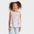 Girls' Ruffle Short Sleeve Woven Shirt - Cat & Jack Cream
