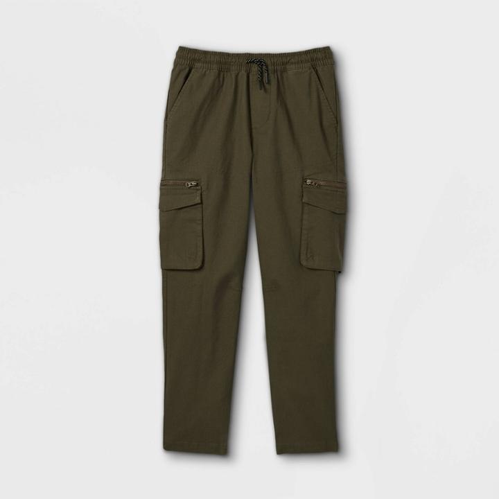 Boys' Relaxed Fit Cargo Pull-on Pants - Art Class Olive