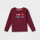 Toddler Girls' Fleece Pullover Sweatshirt - Cat & Jack Burgundy