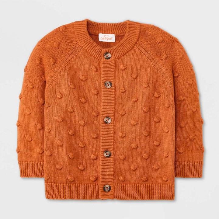 Baby Bobble Sweater Cardigan Sweater - Cat & Jack Rust Newborn, Red