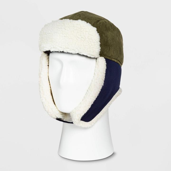 Men's Sherpa Trapper Hat - Original Use Green/navy