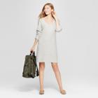 Women's Long Sleeve Sweater Dress - A New Day Gray