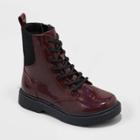 Girls' Nola Zipper Lace-up Combat Boots - Art Class Burgundy