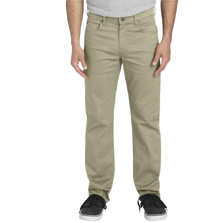 Dickies Men's Flex Twill Regular Straight Fit 5-pocket Pants - Rinsed Desert