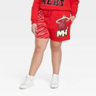 Women's Plus Size Miami Heat Nba Graphic Shorts - Red