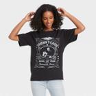 Merch Traffic Women's Johnny Cash King Of Fire Short Sleeve Graphic T-shirt - Black