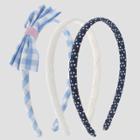 Girls' 3pk Bow, Eyelet & Polka Dot Headband Set - Cat & Jack Blue