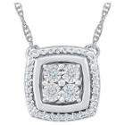 Distributed By Target Diamond Accent Round White Diamond Fashion Necklace In Sterling Silver (i-j,i2-i3), Women's
